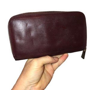 STRENESSE Gabriele STREHLE cordovan burgundy leather zip around wallet G…
